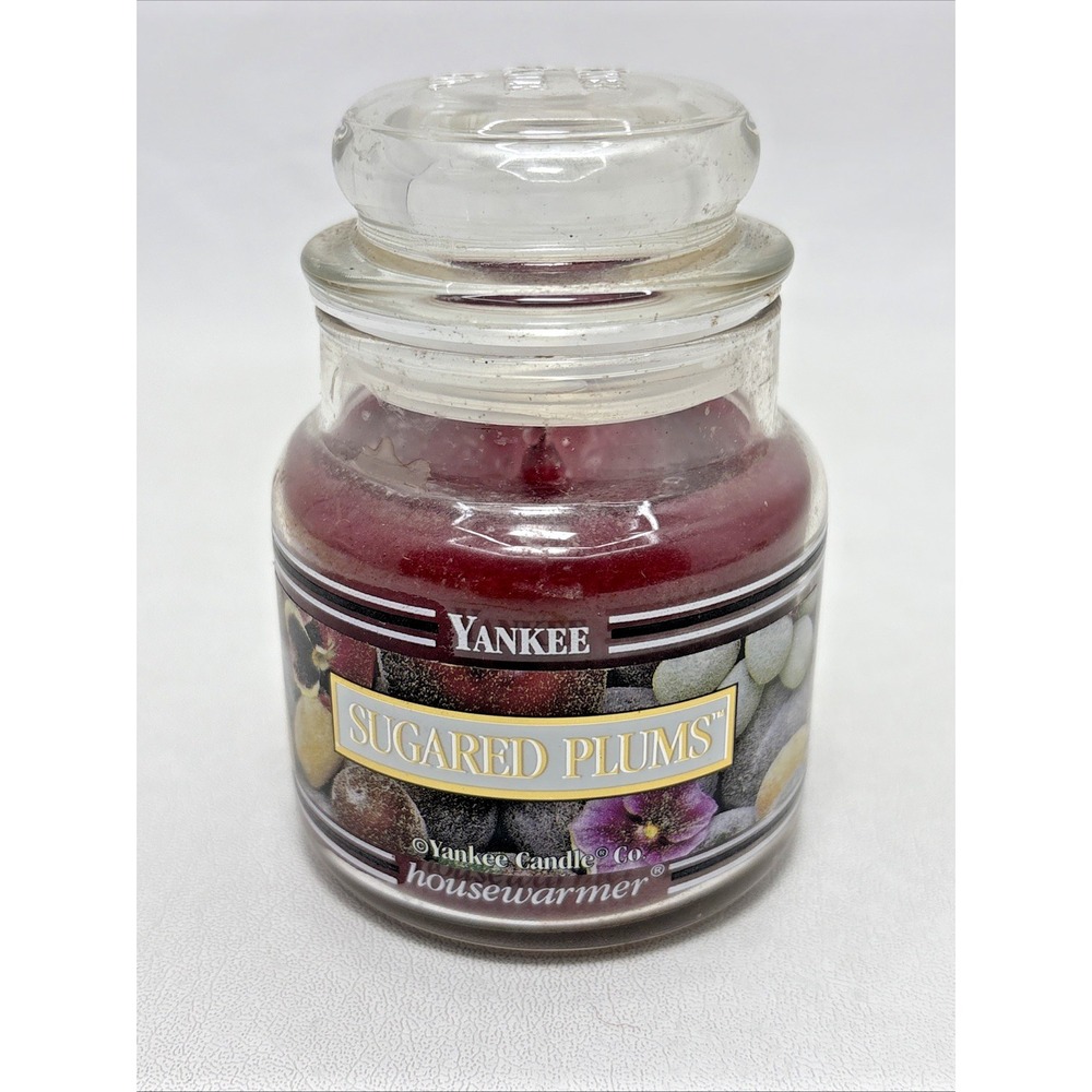 Yankee Candle Sugared Plums 3.7 Small Jar Candle Black Band